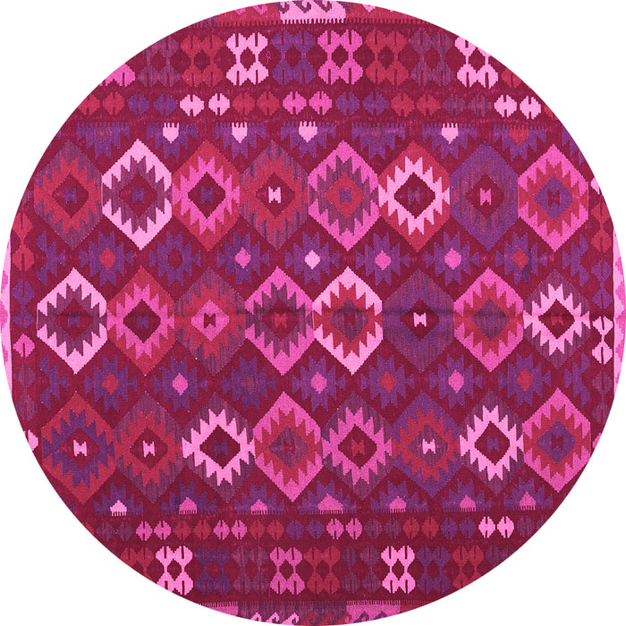 Round Oriental Pink Traditional Rug, con2432pnk
