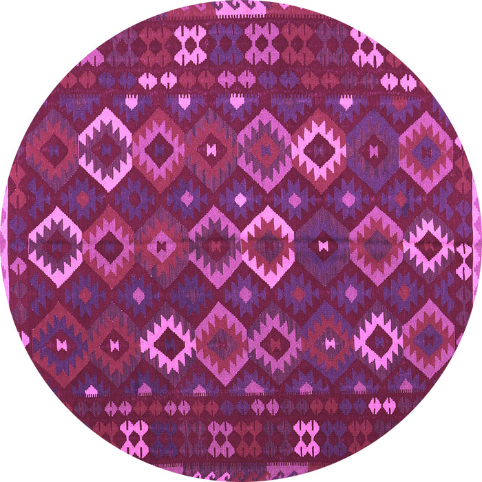 Round Oriental Purple Traditional Rug, con2432pur