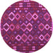 Round Oriental Purple Traditional Rug, con2432pur