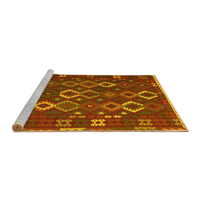 Sideview of Machine Washable Oriental Yellow Traditional Rug, wshcon2432yw