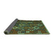 Sideview of Oriental Turquoise Traditional Rug, con2432turq