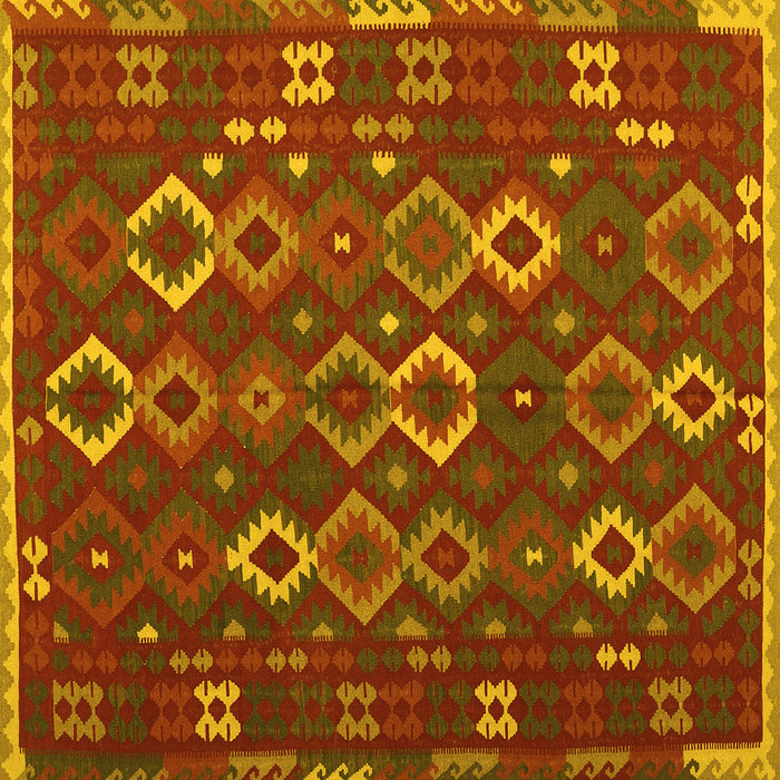 Square Oriental Yellow Traditional Rug, con2432yw