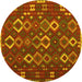 Round Oriental Yellow Traditional Rug, con2432yw