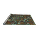 Sideview of Machine Washable Oriental Light Blue Traditional Rug, wshcon2432lblu