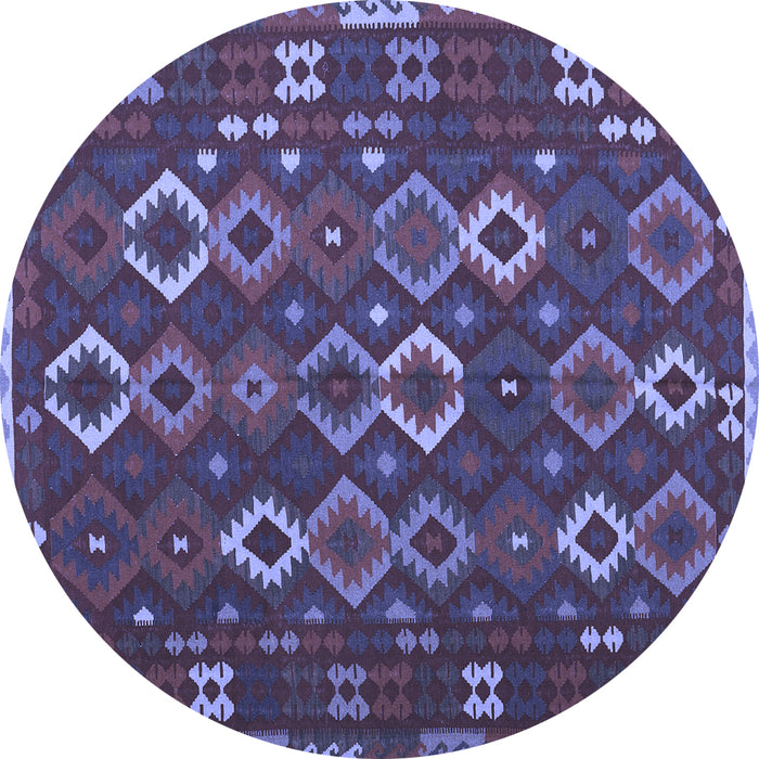 Round Machine Washable Oriental Blue Traditional Rug, wshcon2432blu