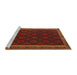 Serging Thickness of Machine Washable Contemporary Saddle Brown Rug, wshcon2433