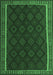 Machine Washable Oriental Emerald Green Traditional Area Rugs, wshcon2433emgrn