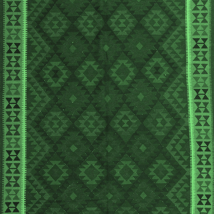 Machine Washable Oriental Emerald Green Traditional Area Rugs, wshcon2433emgrn
