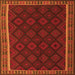 Round Machine Washable Oriental Orange Traditional Area Rugs, wshcon2433org