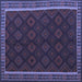 Square Machine Washable Oriental Blue Traditional Rug, wshcon2433blu