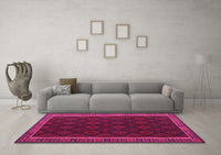 Machine Washable Oriental Pink Traditional Rug, wshcon2433pnk