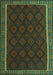 Machine Washable Oriental Turquoise Traditional Area Rugs, wshcon2433turq