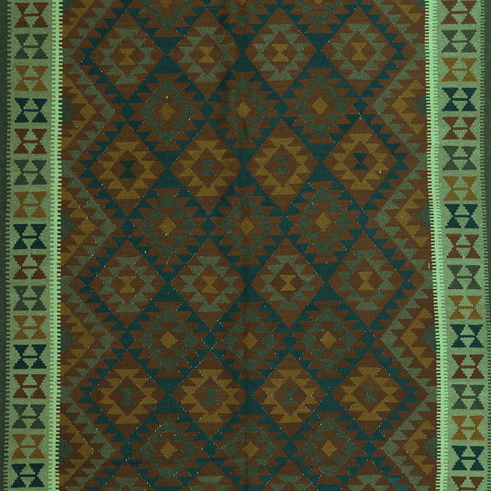 Machine Washable Oriental Turquoise Traditional Area Rugs, wshcon2433turq