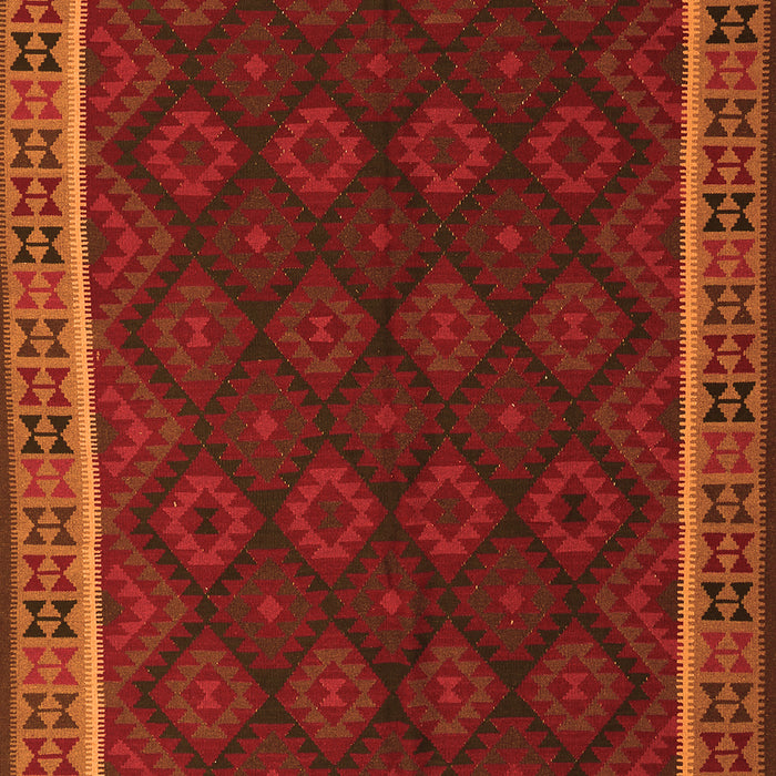 Serging Thickness of Machine Washable Oriental Orange Traditional Area Rugs, wshcon2433org