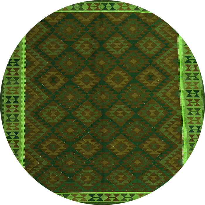 Square Oriental Green Traditional Rug, con2433grn