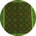 Square Oriental Green Traditional Rug, con2433grn