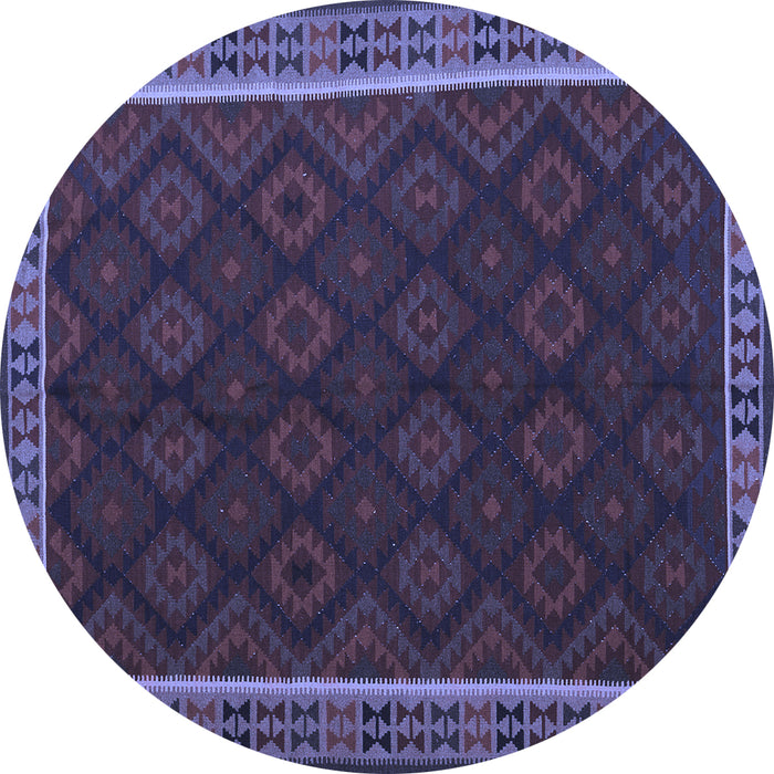 Round Oriental Blue Traditional Rug, con2433blu