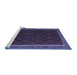 Sideview of Machine Washable Oriental Blue Traditional Rug, wshcon2433blu