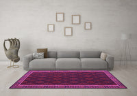 Machine Washable Oriental Purple Traditional Rug, wshcon2433pur