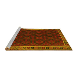 Sideview of Machine Washable Oriental Yellow Traditional Rug, wshcon2433yw