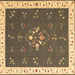 Square Machine Washable Abstract Brown Contemporary Rug, wshcon2434brn