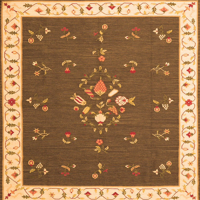 Serging Thickness of Abstract Orange Contemporary Rug, con2434org