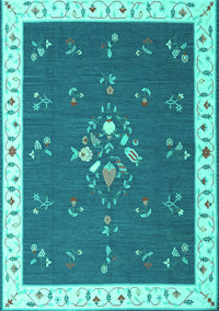 Abstract Turquoise Contemporary Rug, con2434turq