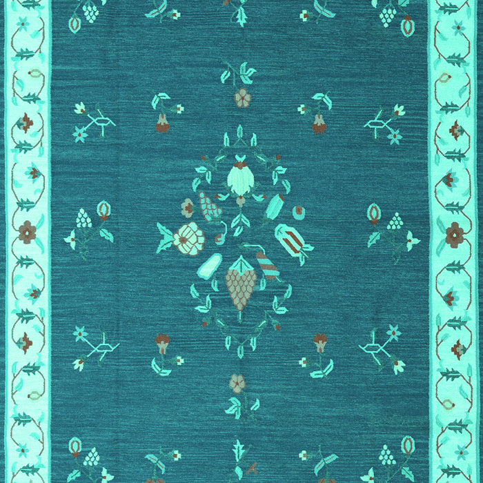 Abstract Turquoise Contemporary Rug, con2434turq
