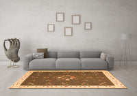 Machine Washable Abstract Orange Contemporary Rug, wshcon2434org