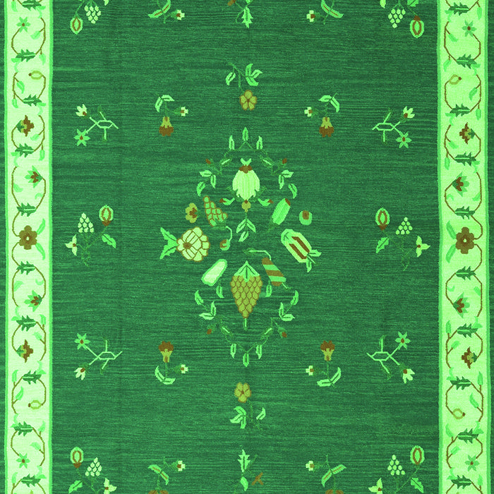 Serging Thickness of Machine Washable Abstract Green Contemporary Area Rugs, wshcon2434grn