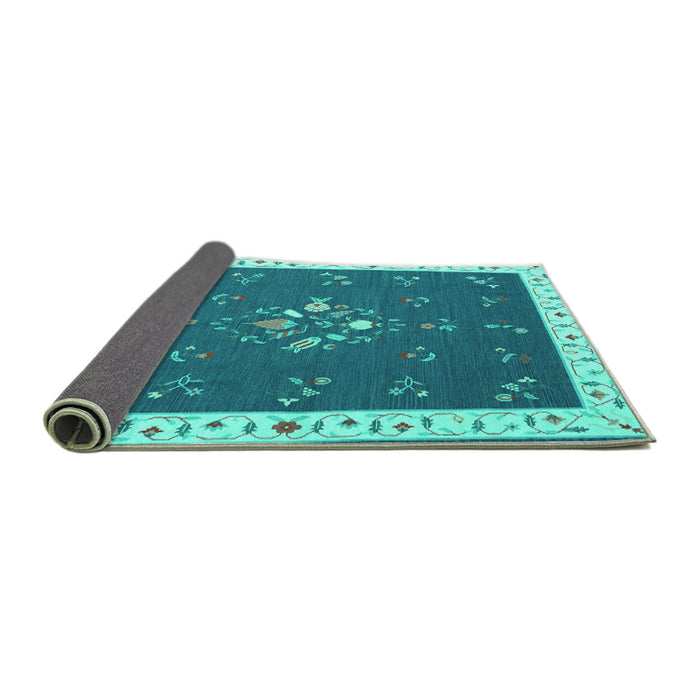 Sideview of Abstract Turquoise Contemporary Rug, con2434turq