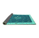 Sideview of Abstract Turquoise Contemporary Rug, con2434turq