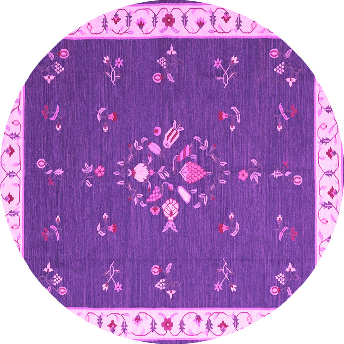 Round Machine Washable Abstract Pink Contemporary Rug, wshcon2434pnk