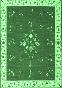 Abstract Emerald Green Contemporary Rug, con2434emgrn