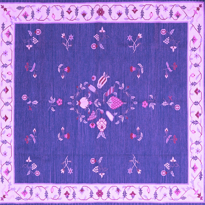 Square Abstract Purple Contemporary Rug, con2434pur
