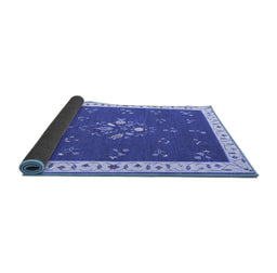 Sideview of Abstract Blue Contemporary Rug, con2434blu