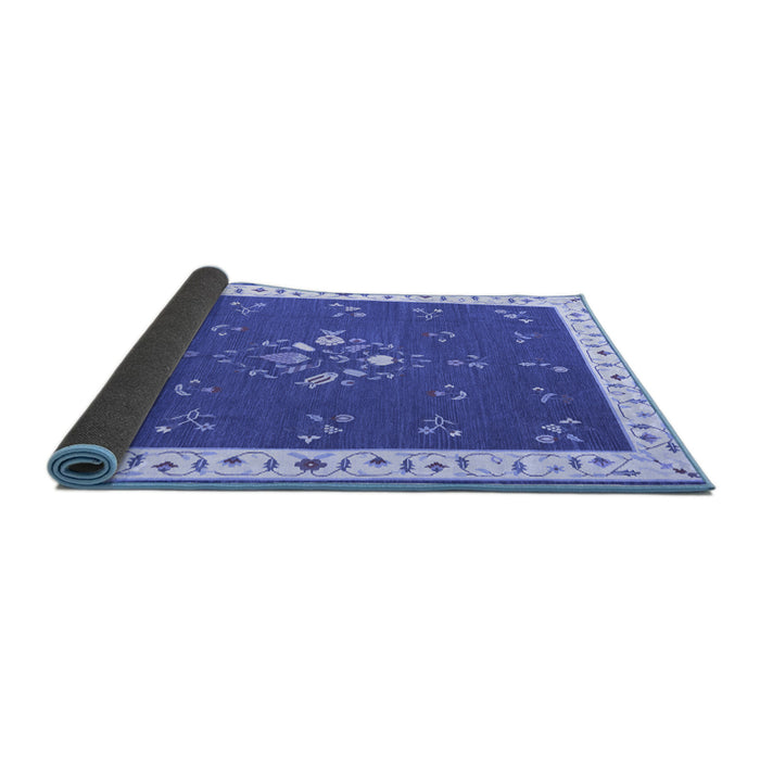 Sideview of Abstract Blue Contemporary Rug, con2434blu