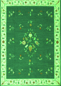 Abstract Green Contemporary Rug, con2434grn