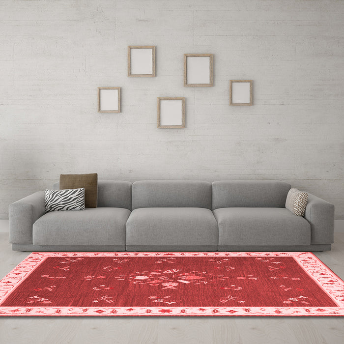 Contemporary Red Washable Rugs