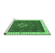 Sideview of Machine Washable Abstract Emerald Green Contemporary Area Rugs, wshcon2434emgrn