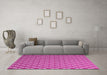 Machine Washable Trellis Pink Modern Rug in a Living Room, wshcon2435pnk