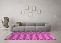 Machine Washable Trellis Pink Modern Rug, wshcon2435pnk