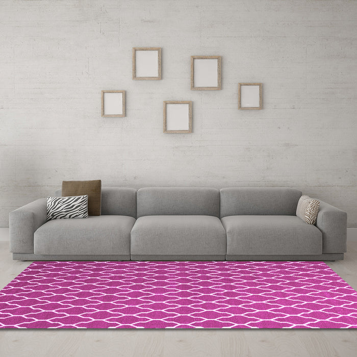 Machine Washable Trellis Pink Modern Rug in a Living Room, wshcon2435pnk