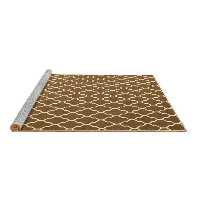 Sideview of Machine Washable Trellis Brown Modern Rug, wshcon2435brn