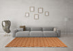 Machine Washable Trellis Orange Modern Area Rugs in a Living Room, wshcon2435org
