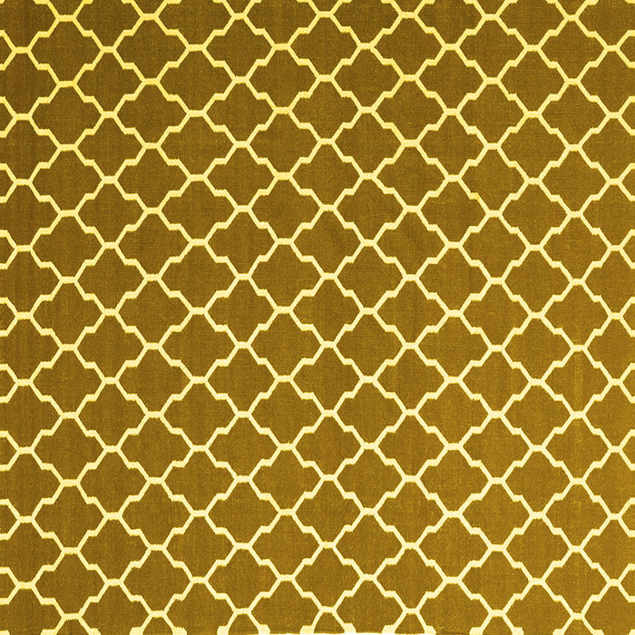 Square Machine Washable Trellis Yellow Modern Rug, wshcon2435yw