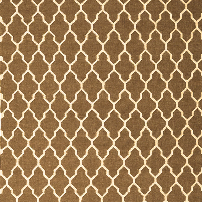 Machine Washable Trellis Brown Modern Rug, wshcon2435brn