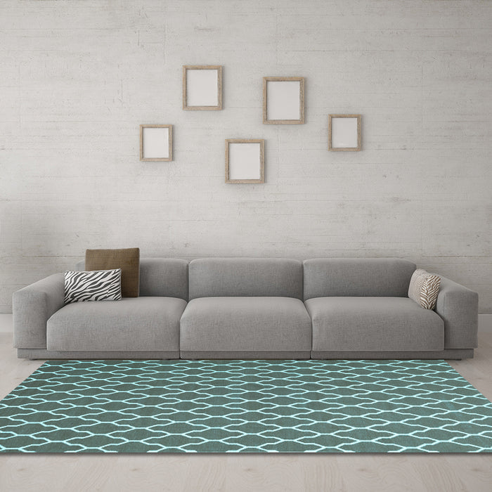 Machine Washable Trellis Light Blue Modern Rug in a Living Room, wshcon2435lblu