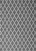 Serging Thickness of Machine Washable Trellis Gray Modern Rug, wshcon2435gry
