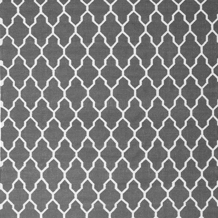 Serging Thickness of Machine Washable Trellis Gray Modern Rug, wshcon2435gry